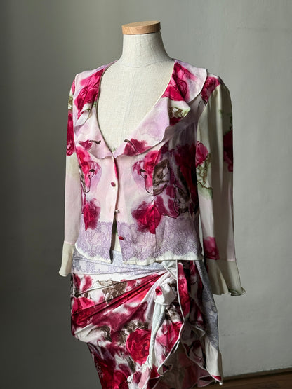 Blumarine 1997SS Floral Blouse & Swimwear Ensemble