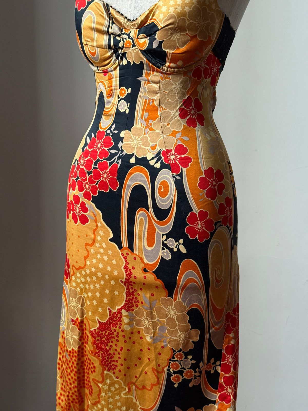 Dolce & Gabbana D&G Japanese Floral Print Bodycon Dress