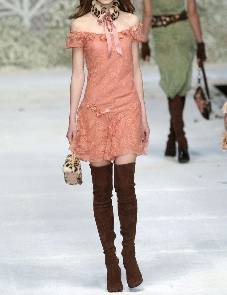 Blugirl 2004FW Pink Floral Lace Dress