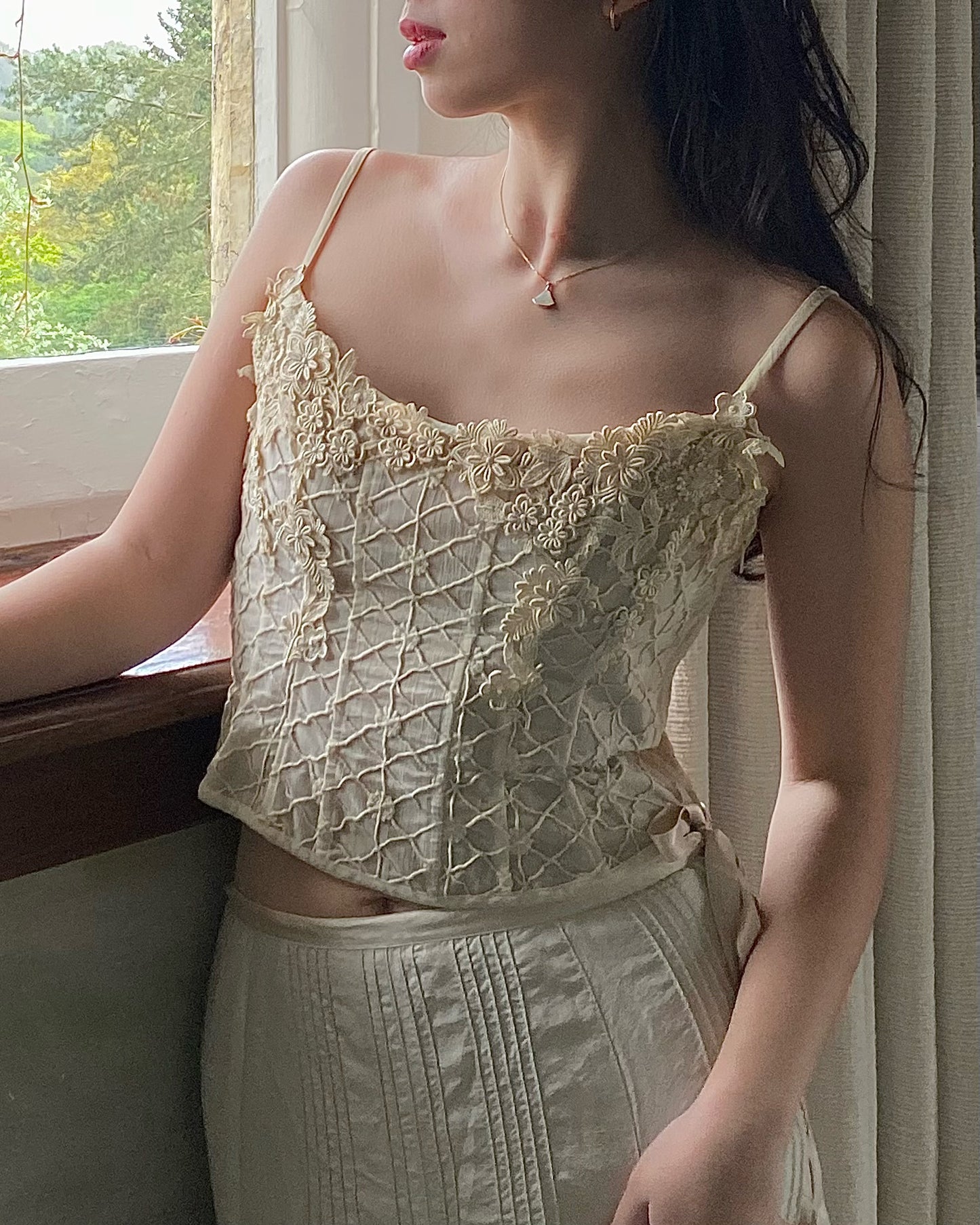 La Perla Cream Floral Appliqué Corset