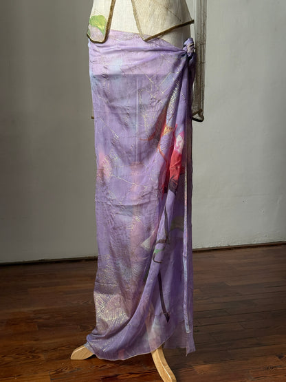 Roberto Cavalli 1999SS Rose and Spiderweb Cardigan & Silk Sarong