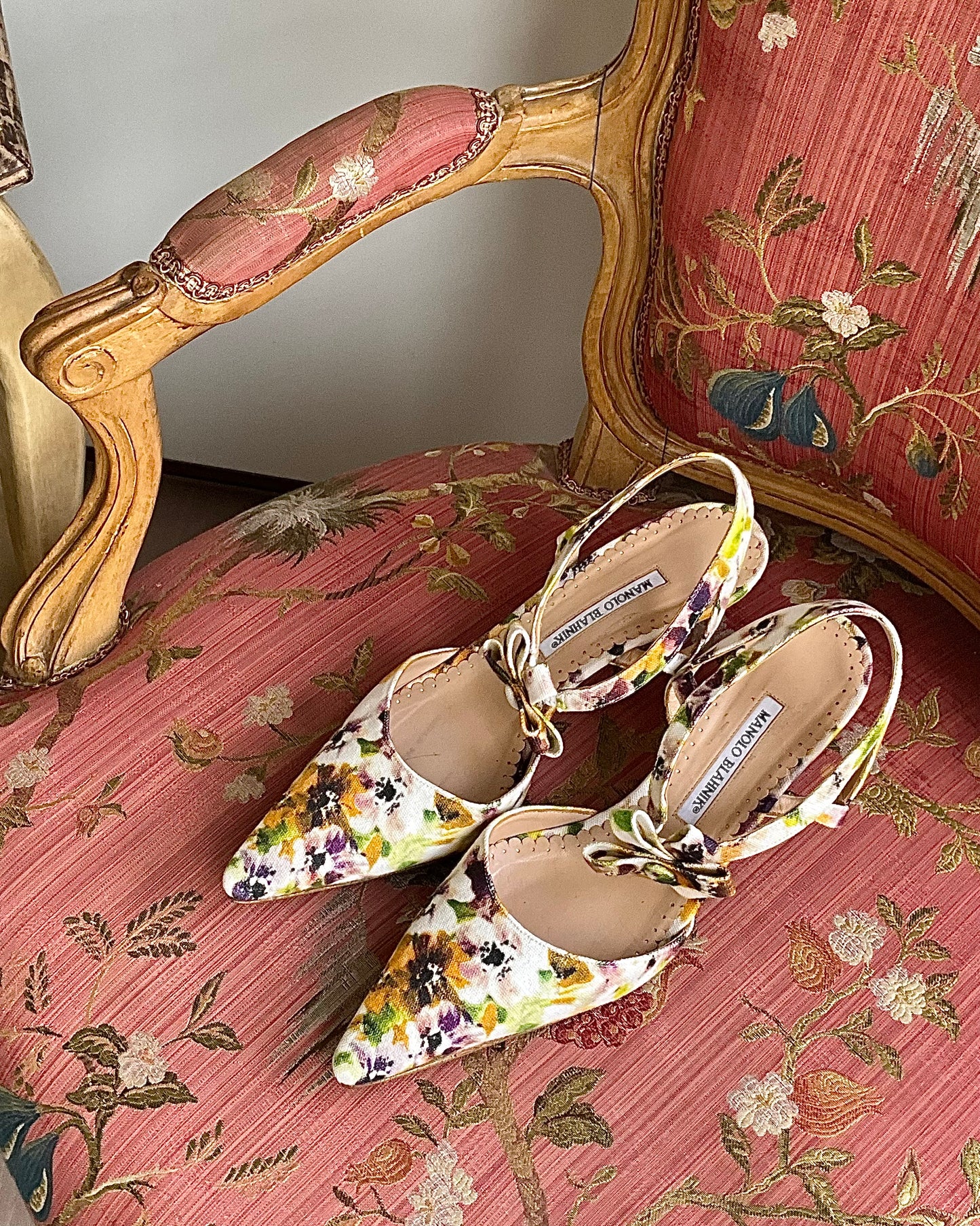 Manolo Blahnik Floral Canvas Heels