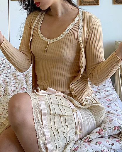 Blumarine Beige Knitted Twin Set