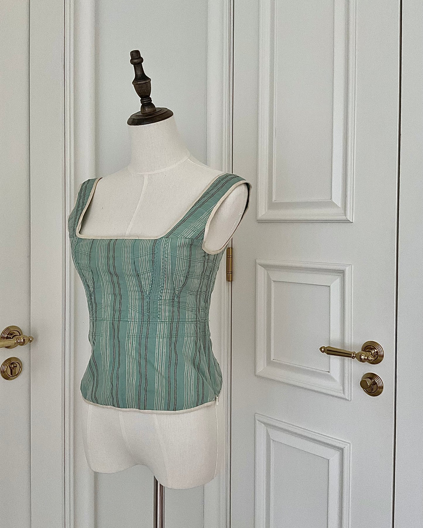 Ralph Lauren Blue Striped Corset