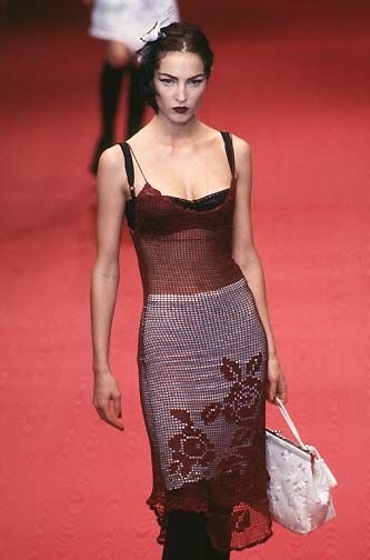 Dolce & Gabbana 1997FW Rose Crocheted Dress