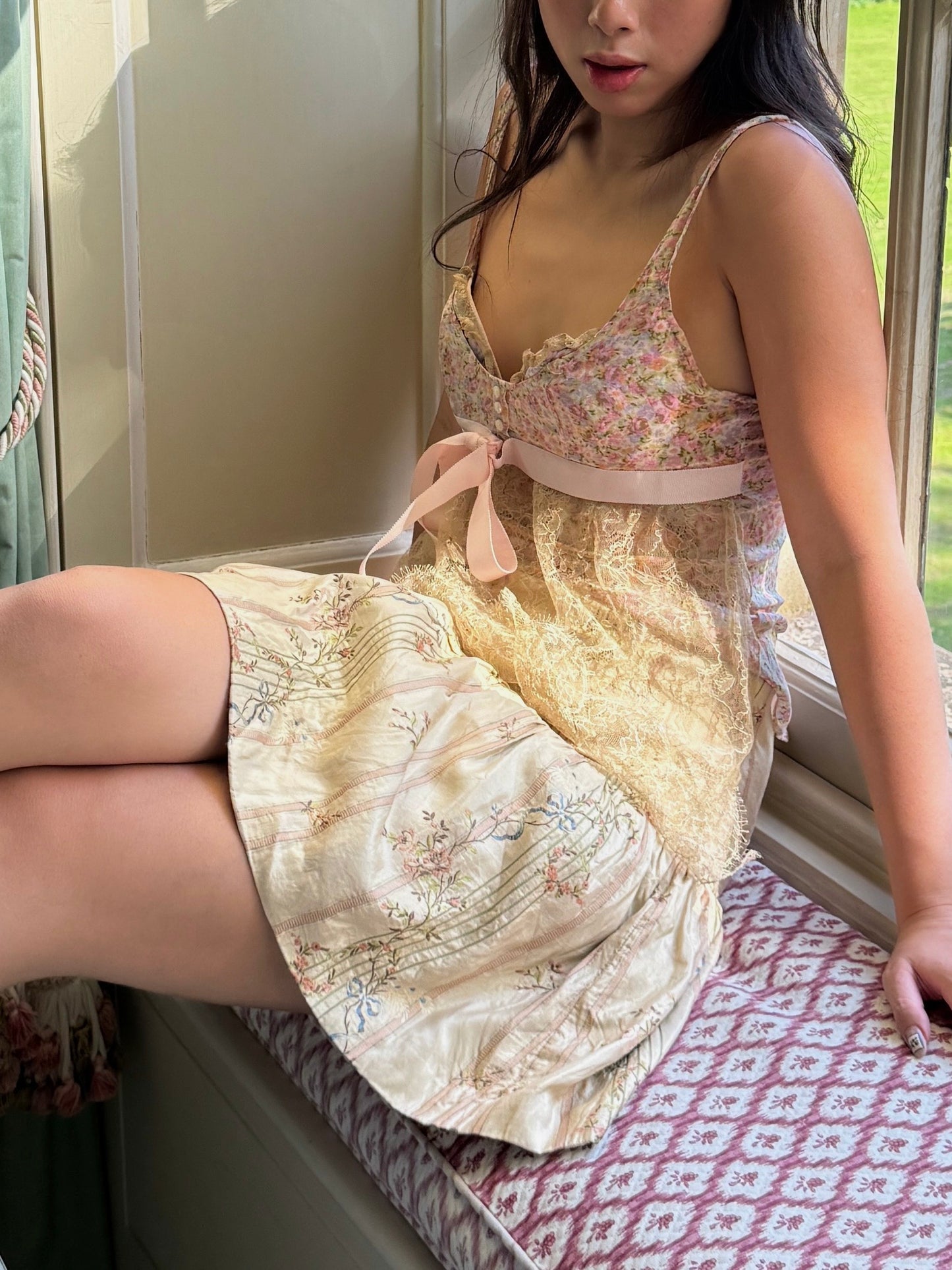 Valentino Silk Chiffon Floral Corset Top