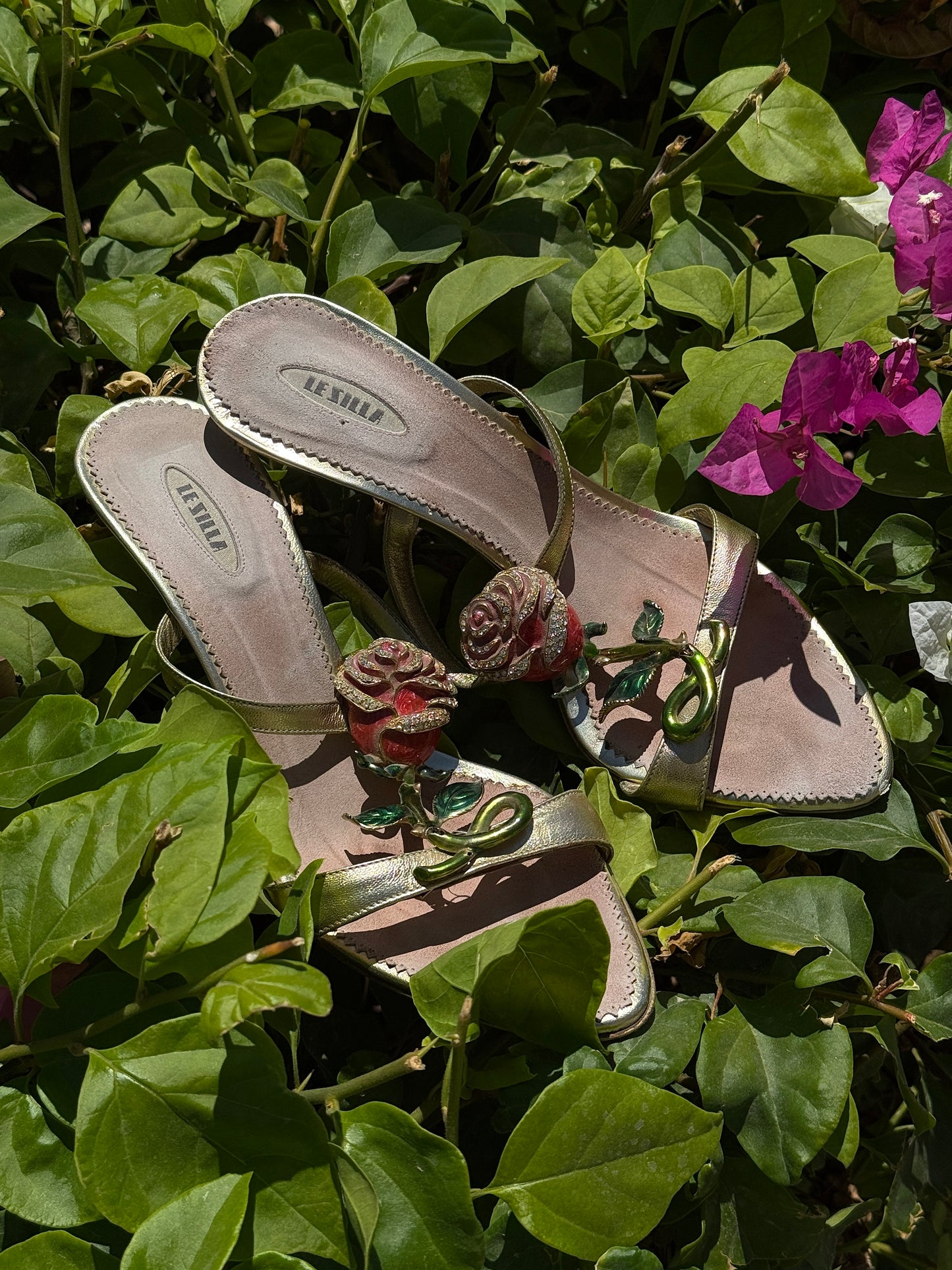 Le Silla Rose Appliqué Heels