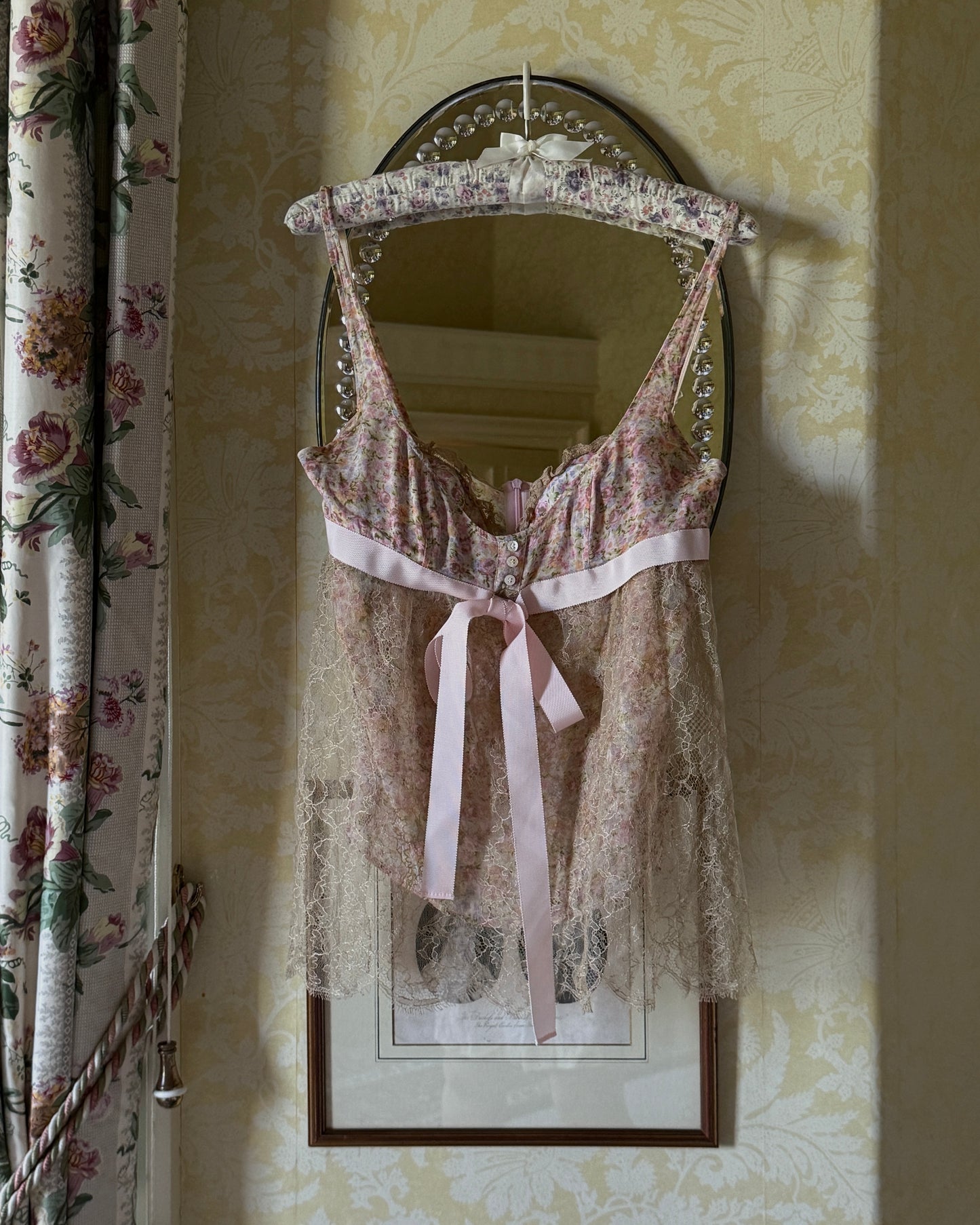 Valentino Silk Chiffon Floral Corset Top