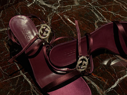 Gucci 1996SS Purple Satin Straps Sandals