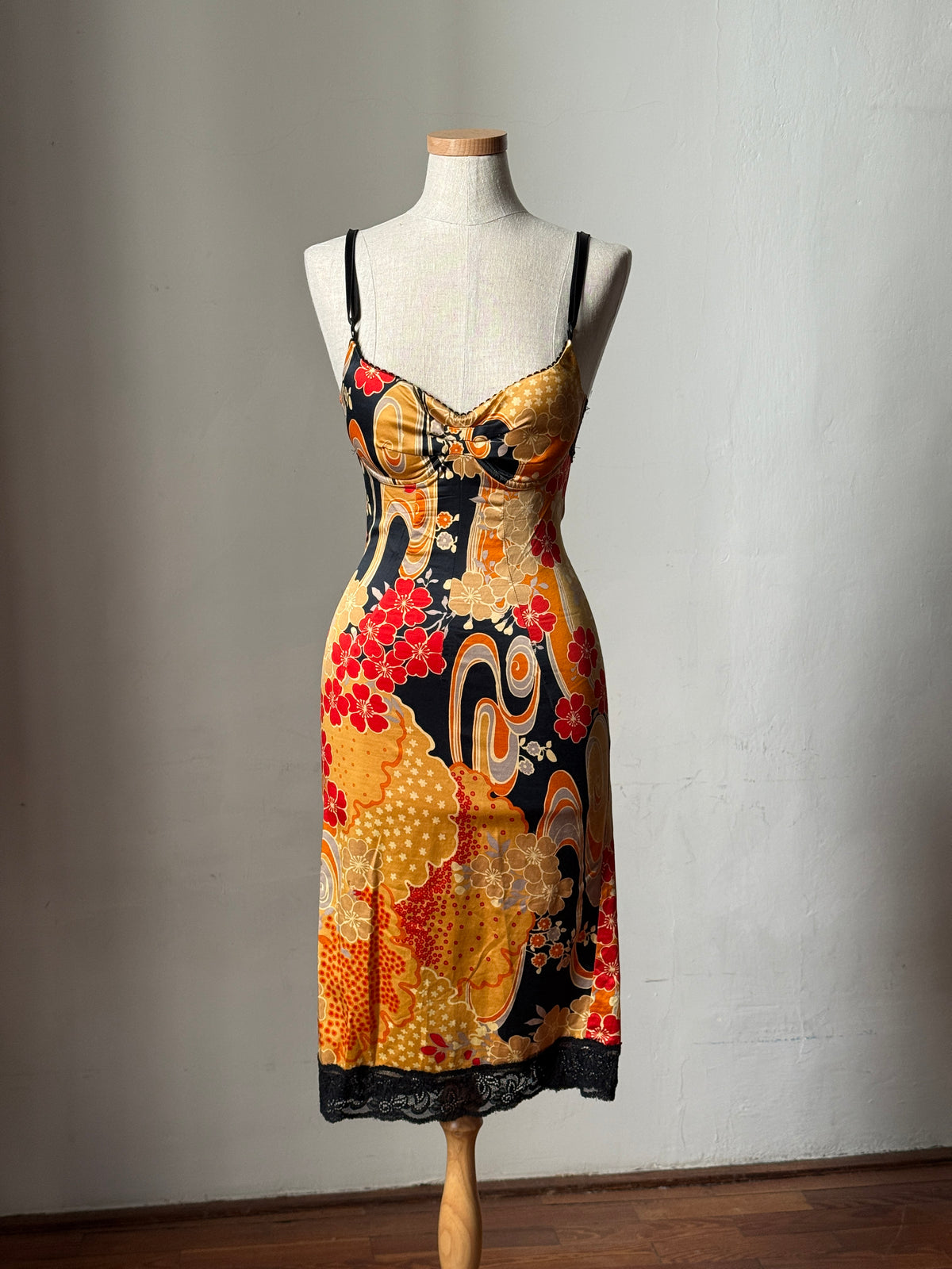 Dolce & Gabbana D&G Japanese Floral Print Bodycon Dress