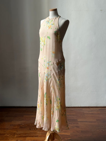 Ralph Lauren 2012SS Floral Rose Silk Chiffon Dress
