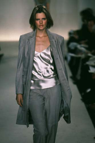 Ralph Lauren 1998SS Silver Cami with Pearls & 2000s Silver Silk Skirt