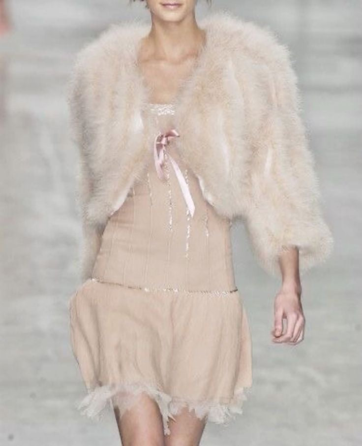 Blumarine 2003FW Pink Ribbon-Tied Fur