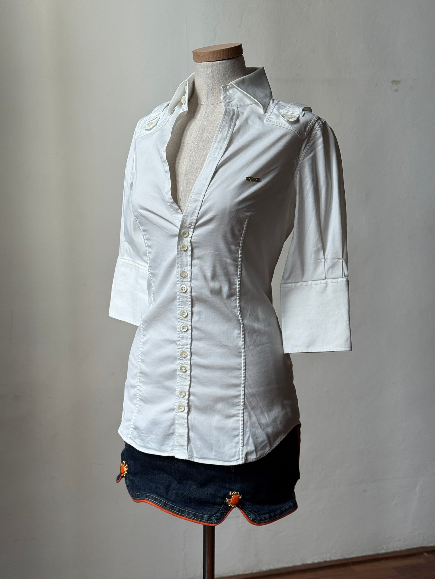 Dsquared2 White Blouse & 2005SS Crab Micro Skort
