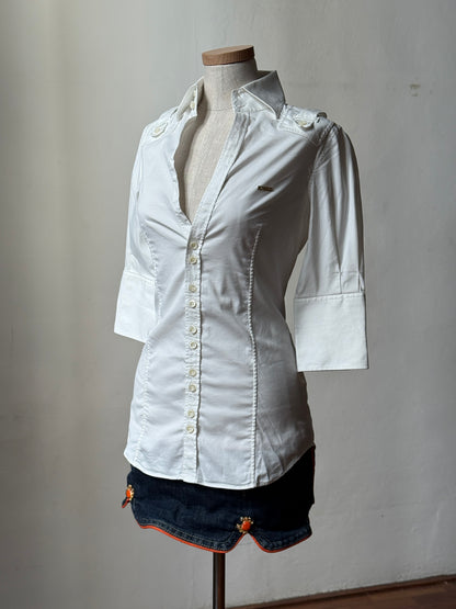 Dsquared2 White Blouse & 2005SS Crab Micro Skort