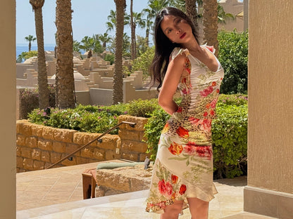 Roberto Cavalli 2002SS Rose and Leopard Print Ensemble