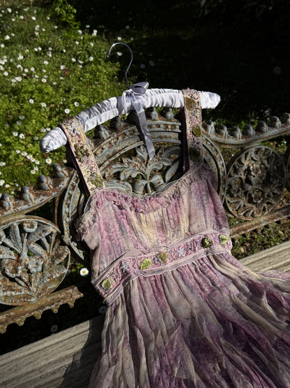 Blumarine 2007SS Lilac Fairy Silk Dress with Appliqués