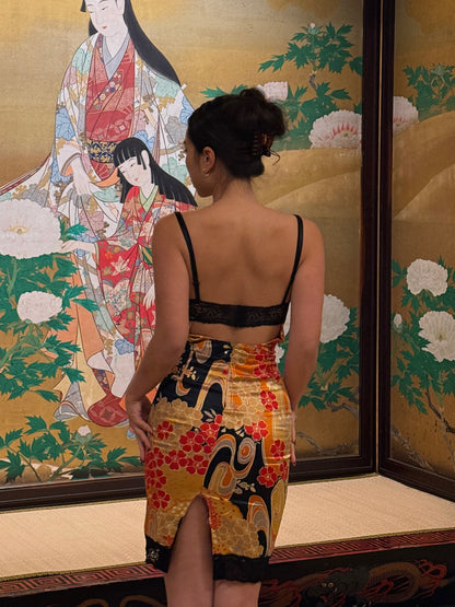 Dolce & Gabbana D&G Japanese Floral Print Bodycon Dress