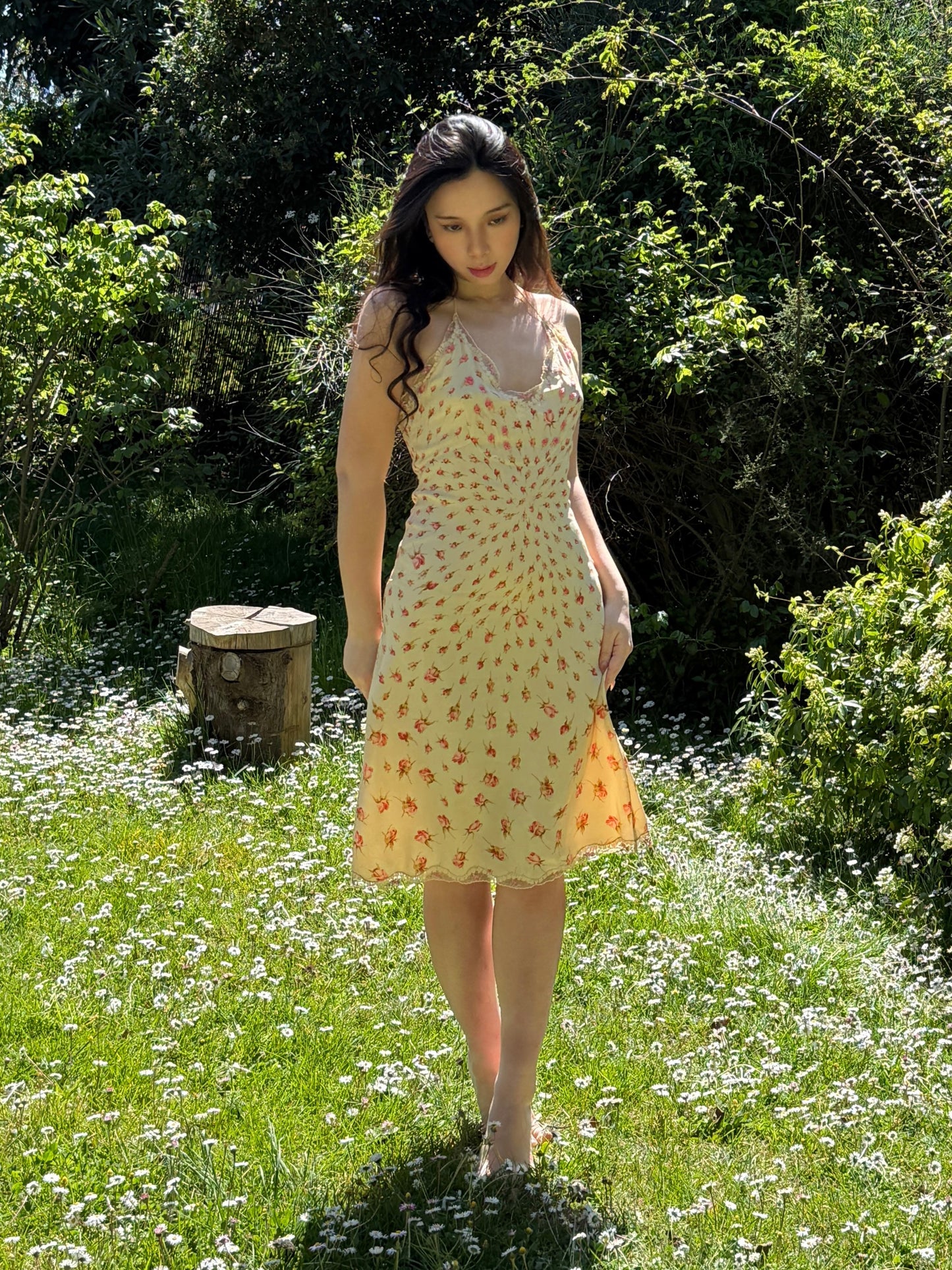 Blumarine 2000SS Rosettes Print Halter Neck Dress