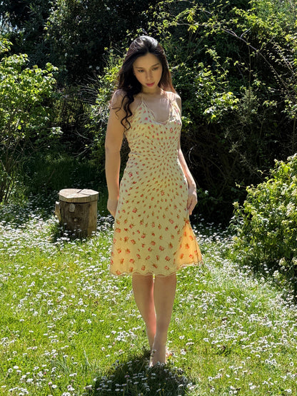 Blumarine 2000SS Rosettes Print Halter Neck Dress