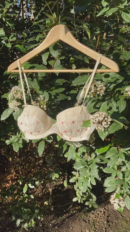 Christian Dior Rose Bud Embroidered Bra